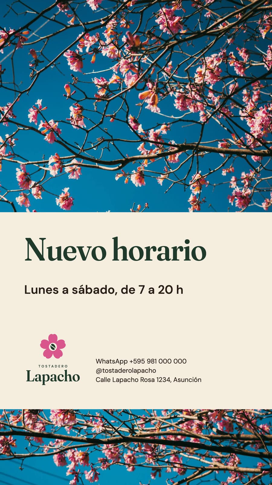 Story institucional: Nuevo horario, lunes a sábado de 7 a 20 h